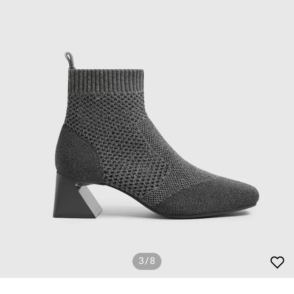 Vivaia Square-Toe Perforated Heeled Boots (Melissa) lava grey 39 - Picture 3 of 9